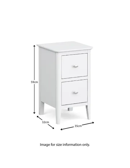Ferndale Narrow Bedside Locker - White | Murphy Furniture