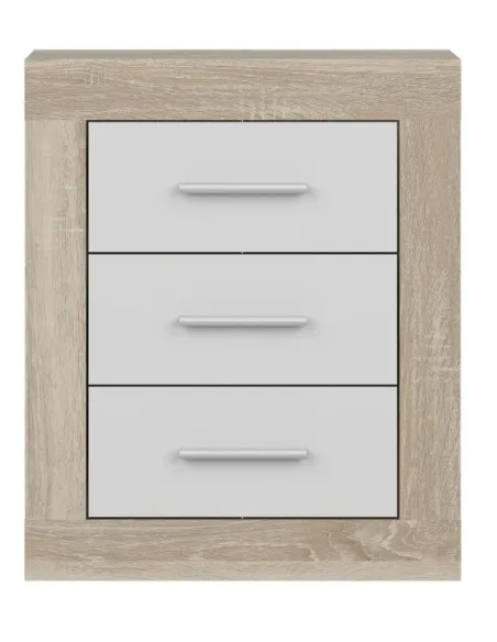 Camille Bedside Locker - Sonoma Oak/White | Murphy Furniture