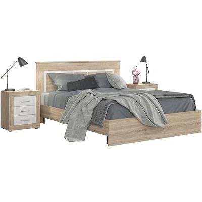 Camille Bedside Locker - Sonoma Oak/White | Murphy Furniture