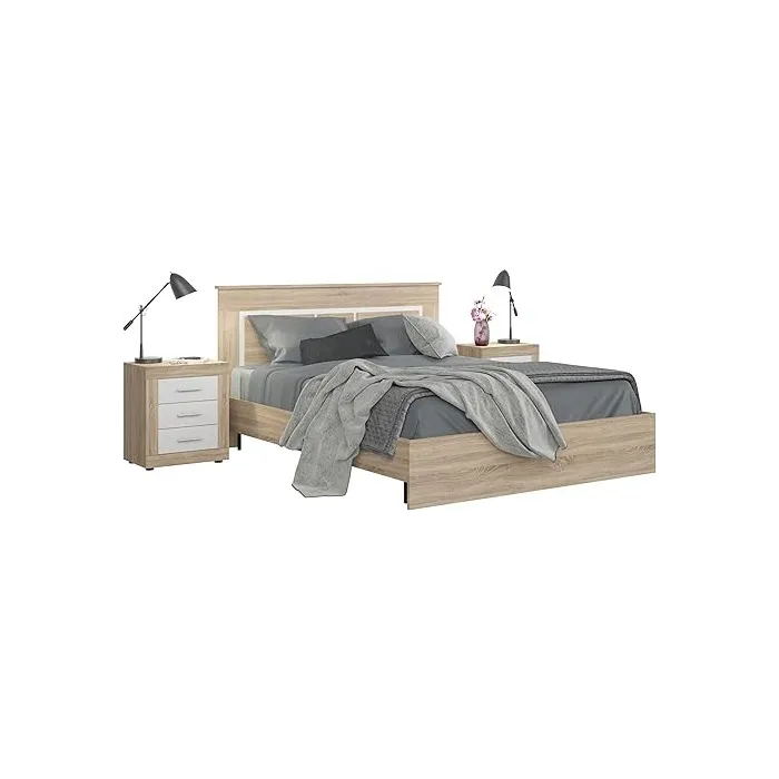 Camille Bedside Locker - Sonoma Oak/White | Murphy Furniture