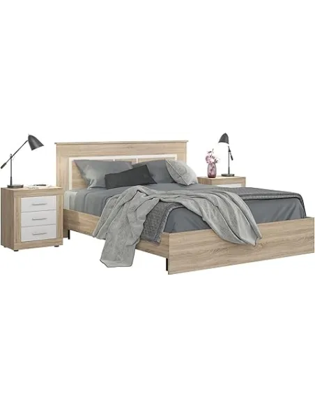 Camille Bedside Locker - Sonoma Oak/White | Murphy Furniture
