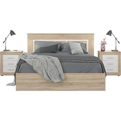 Camille Bedside Locker - Sonoma Oak/White | Murphy Furniture