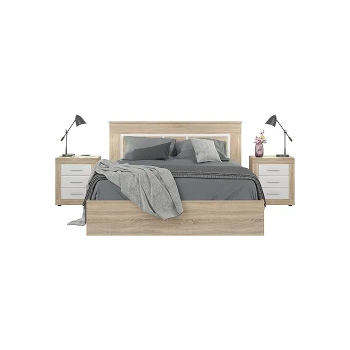 Camille Bedside Locker - Sonoma Oak/White | Murphy Furniture