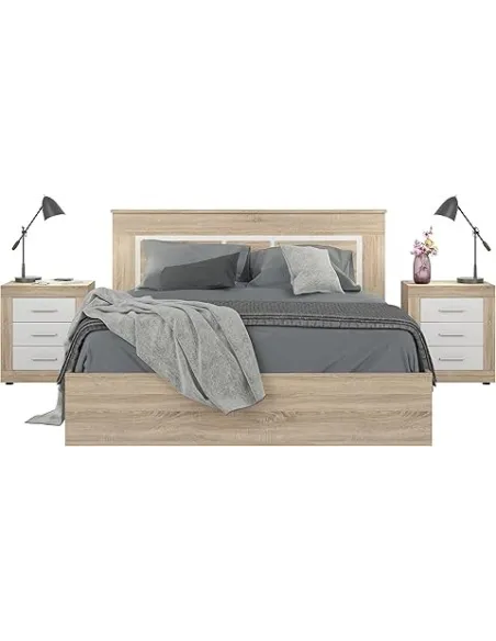 Camille Bedside Locker - Sonoma Oak/White | Murphy Furniture