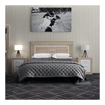 Camille Bedside Locker - Sonoma Oak/White | Murphy Furniture