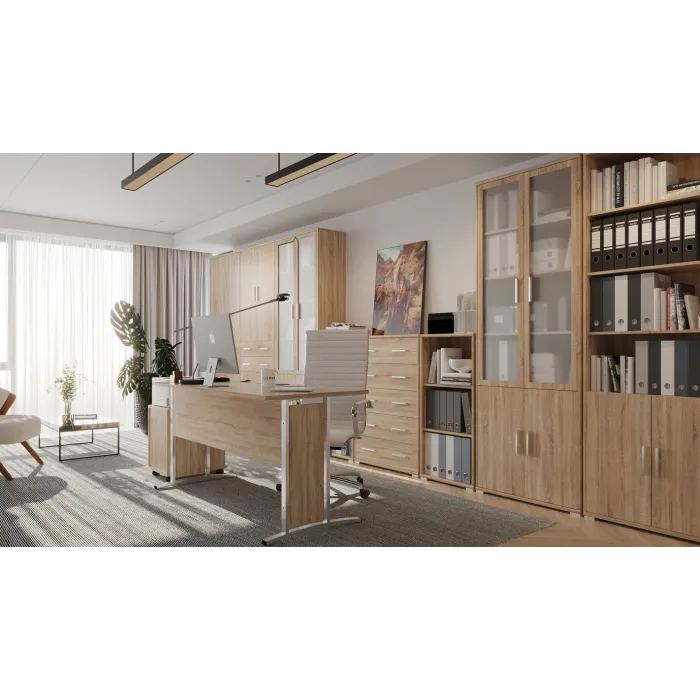 Office Line 1.4m Desk - Sonoma Oak | Murphy Furniture