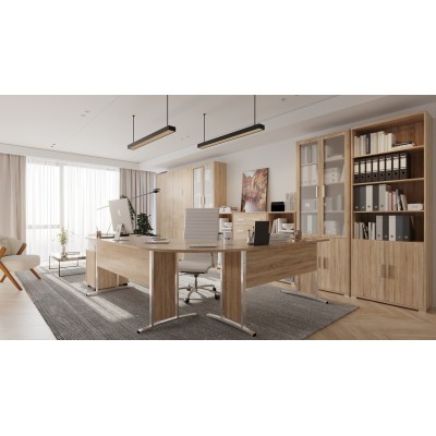 Office Line 1.4m Desk - Sonoma Oak | Murphy Furniture
