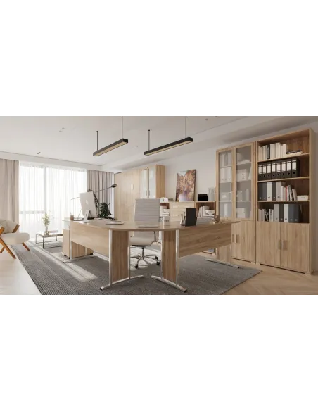 Office Line 1.4m Desk - Sonoma Oak | Murphy Furniture