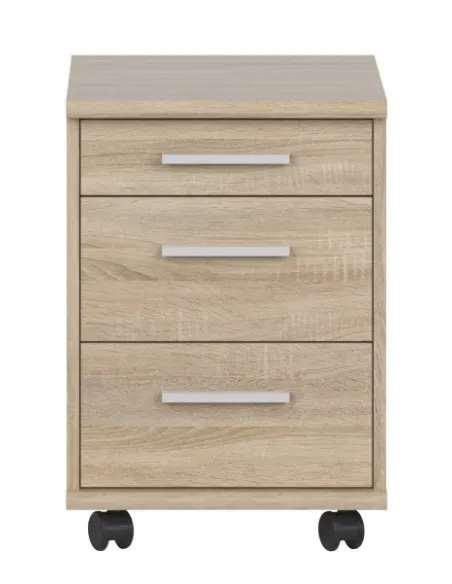 Office Line 3 Drawer Locker - Sonoma Oak | Murphy Furniture