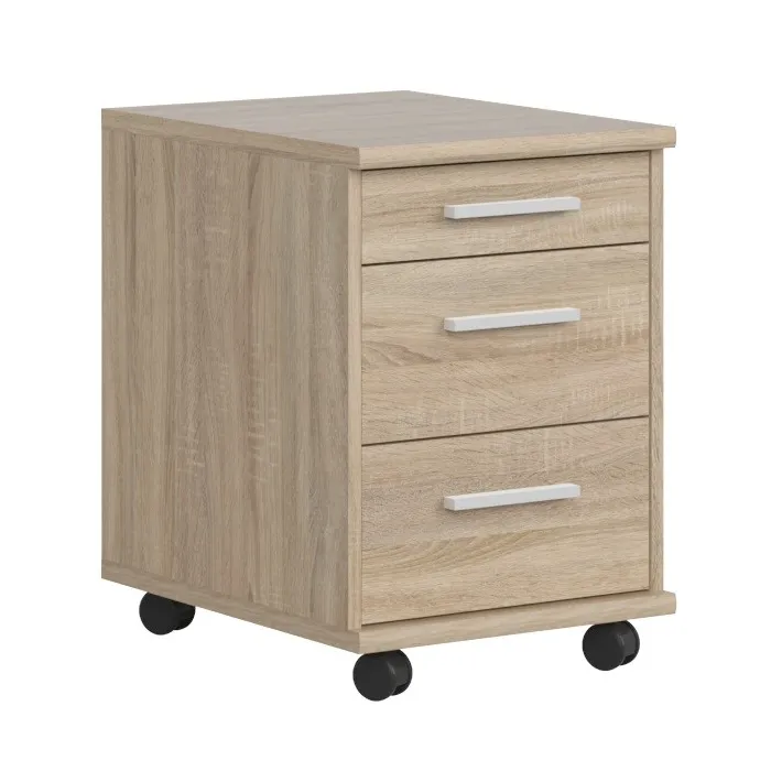 Office Line 3 Drawer Locker - Sonoma Oak | Murphy Furniture