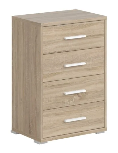 Office Line 4 Drawer Locker - Sonoma Oak | Murphy Furniture