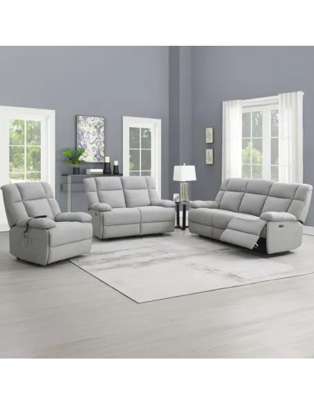Klayton 2 Seater Power Recliner - Light | Murphy Furniture