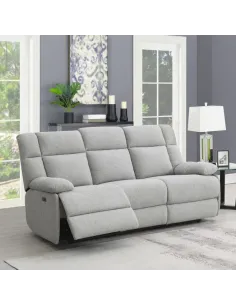 Klayton 3 Seater Power Recliner - Light | Murphy Furniture