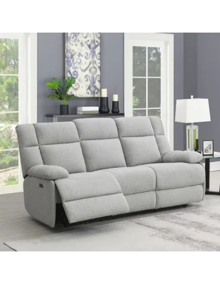 Klayton 3 Seater Power Recliner - Light | Murphy Furniture