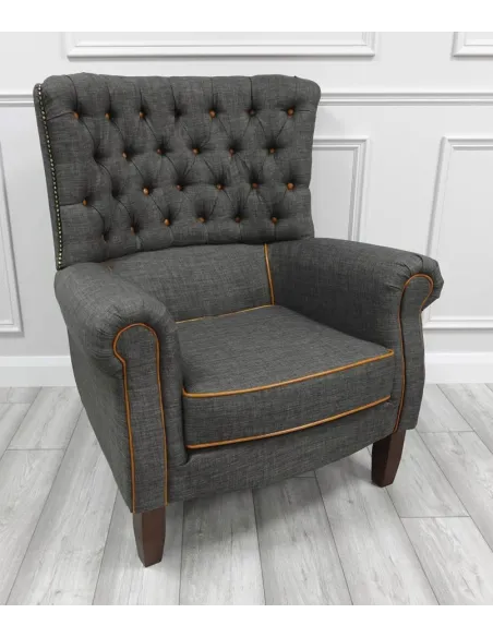 Hexham Traditional Armchair - Grey | Murphy Furniture