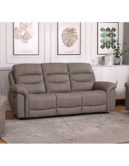 Lucas 3 Seater Recliner Sofa - Beige | Murphy Furniture