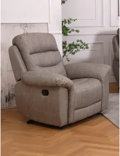 Lucas Manual Recliner Armchair - Beige | Murphy Furniture
