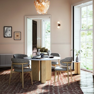 Lesing Dining Chair - Grey Boucle | Murphy Furniture