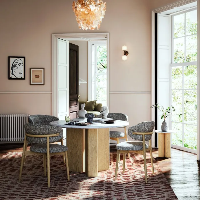Lesing Dining Chair - Grey Boucle | Murphy Furniture