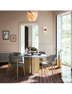 Lesing Round Dining Table - Light Oak | Murphy Furniture