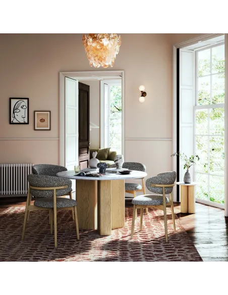 Lesing Round Dining Table - Light Oak | Murphy Furniture