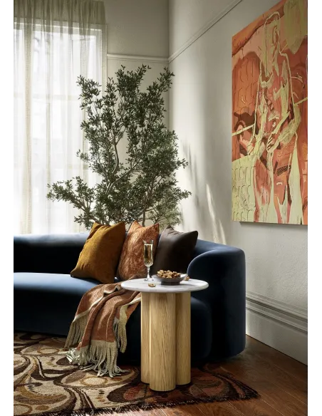 Lesing 3 Column Side Table - Light Oak | Murphy Furniture