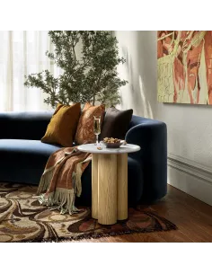 Lesing 3 Column Side Table - Light Oak | Murphy Furniture