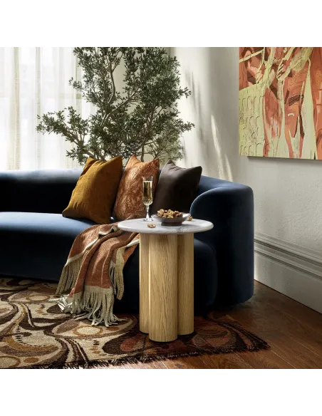 Lesing 3 Column Side Table - Light Oak | Murphy Furniture