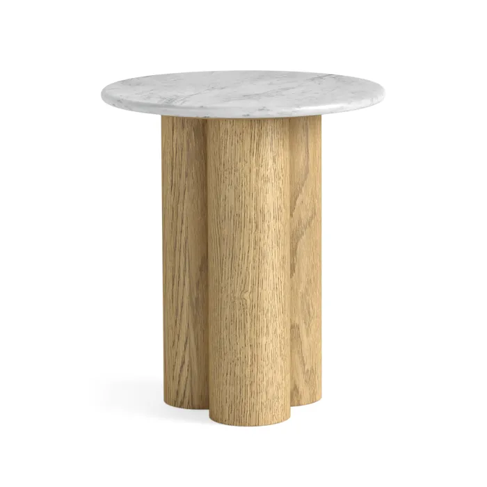 Lesing 3 Column Side Table - Light Oak | Murphy Furniture