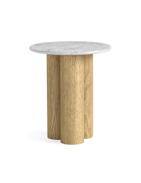 Lesing 3 Column Side Table - Light Oak | Murphy Furniture