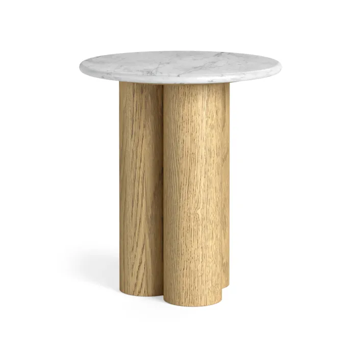 Lesing 3 Column Side Table - Light Oak | Murphy Furniture