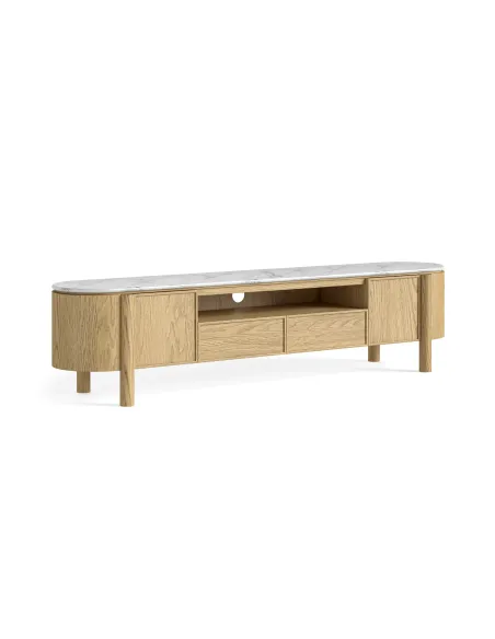 Lesing Large TV Unit - Light Oak | Murphy Furniture
