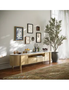 Lesing Large TV Unit - Light Oak | Murphy Furniture