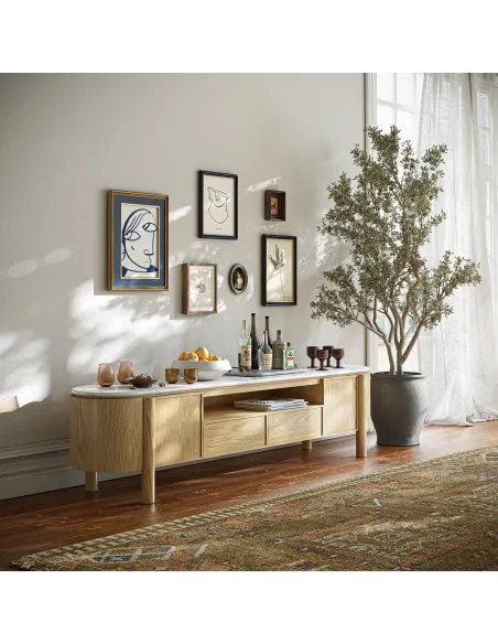 Lesing Large TV Unit - Light Oak | Murphy Furniture