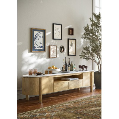 Lesing Large TV Unit - Light Oak | Murphy Furniture