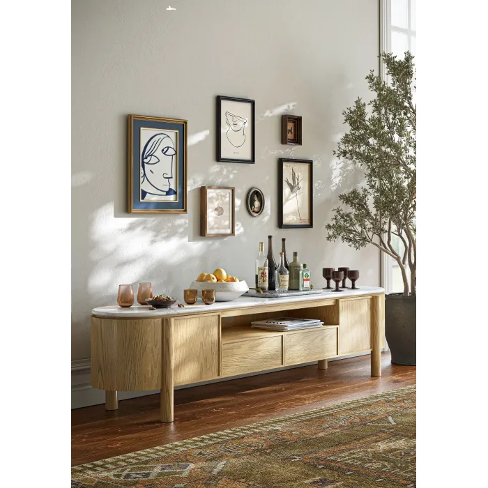 Lesing Large TV Unit - Light Oak | Murphy Furniture