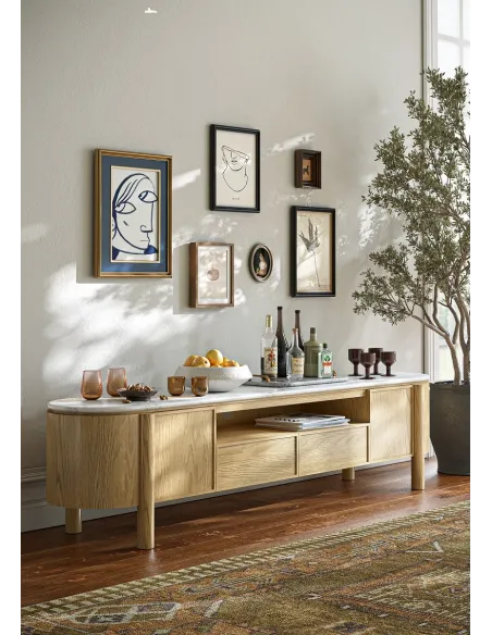 Lesing Large TV Unit - Light Oak | Murphy Furniture