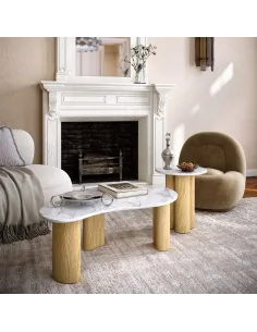 Lesing Tear Drop Coffee Table - Light Oak | Murphy Furniture