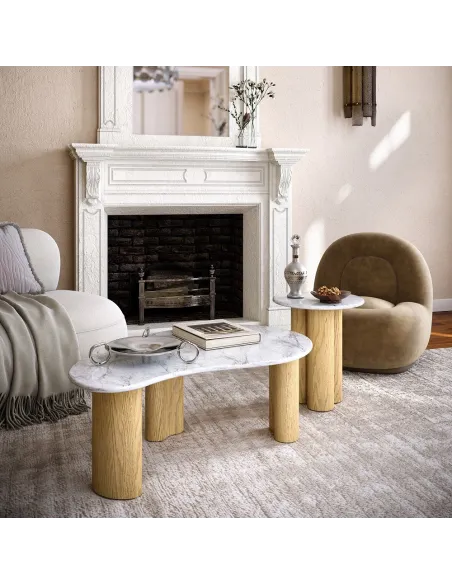 Lesing Tear Drop Coffee Table - Light Oak | Murphy Furniture