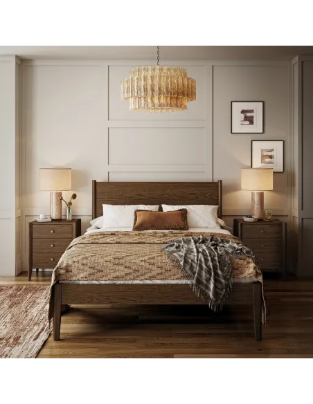 Teramo 5ft Panelled Bedframe - Brown | Murphy Furniture