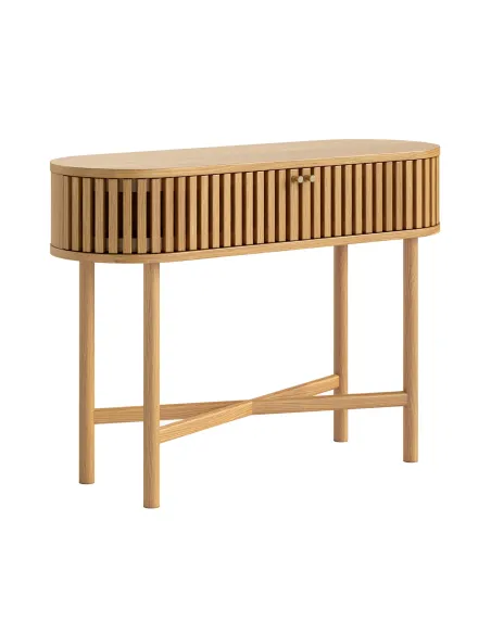 Soho Oval Console Table - Natural Oak | Murphy Furniture
