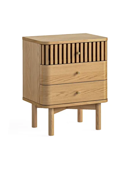 Soho 3 Drawer Bedside Locker - Natural O | Murphy Furniture