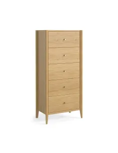 Teramo 5 Drawer Tallboy Chest - Natural | Murphy Furniture
