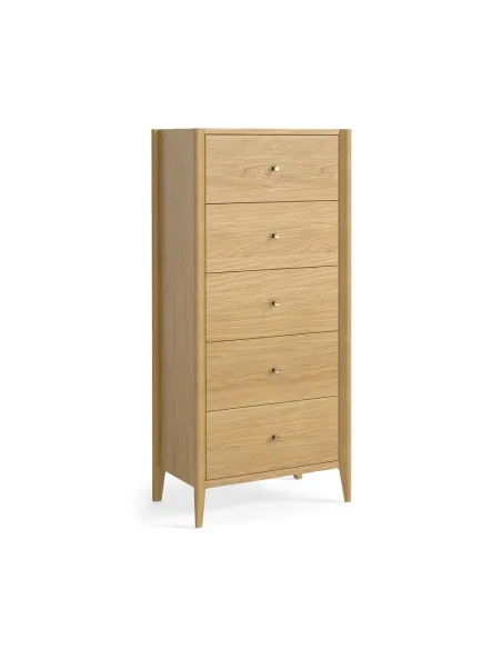 Teramo 5 Drawer Tallboy Chest - Natural | Murphy Furniture