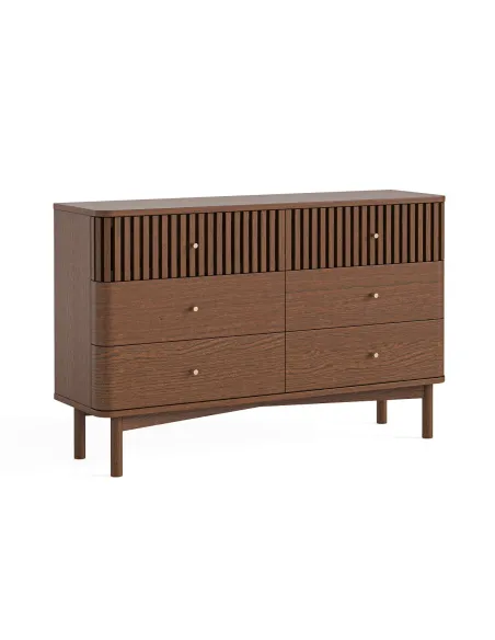 Boardwalk 6 Drawer Chest - Brown Oak | Murphy Furniture