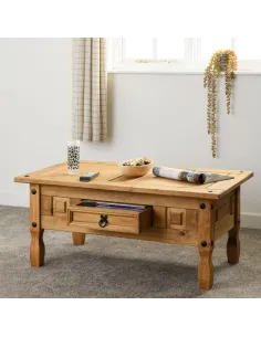Corona 1 Drawer Coffee Table - Distresse | Murphy Furniture