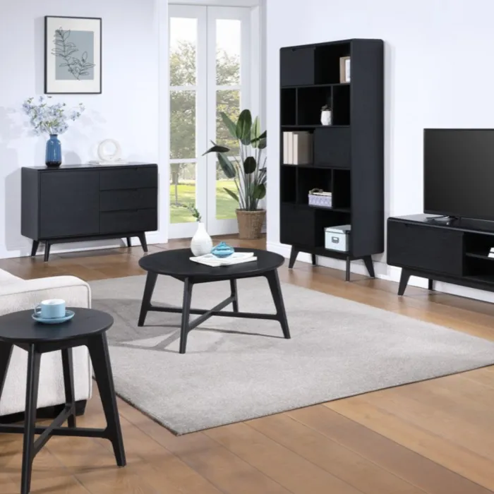 Carrington Round Coffee Table - Black | Murphy Furniture