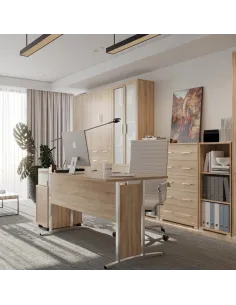Office Line 1.6m Desk - Sonoma Oak | Murphy Furniture