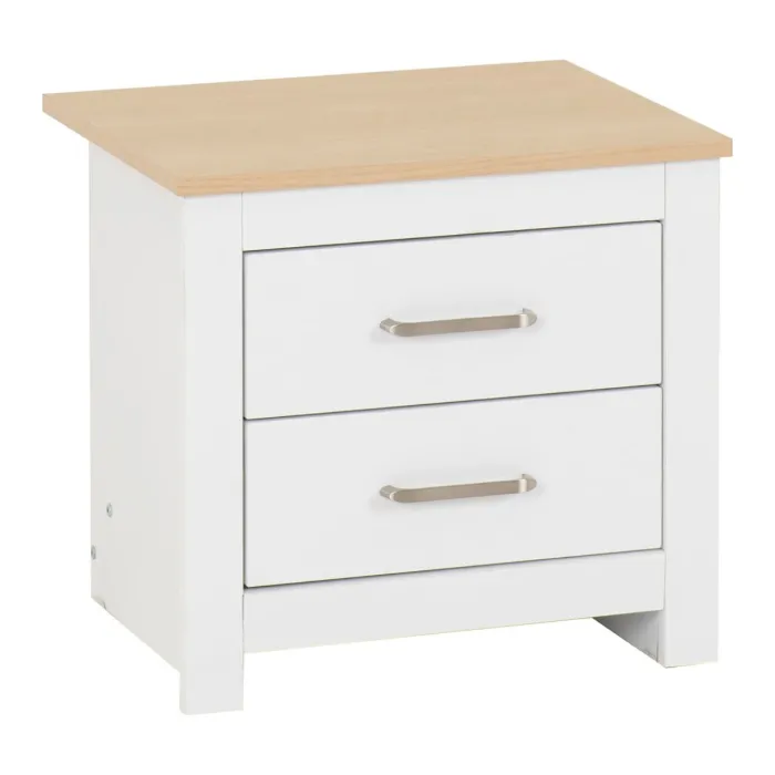 Portland 2 Drawer Bedside Locker - White | Murphy Furniture