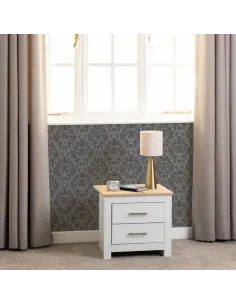 Portland 2 Drawer Bedside Locker - White | Murphy Furniture